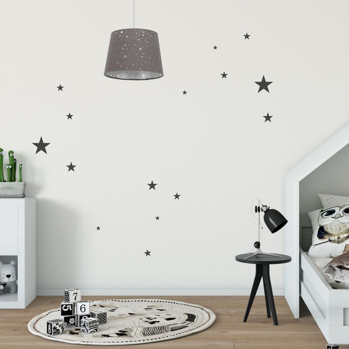 Relaxdays kinderkamerlamp met sterrenhemelpatroon, ronde lampenkap, kinderlampenkap, diverse kleuren