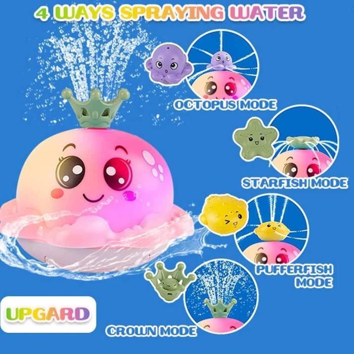 Juguete de baño para bebés de 1, 2 y 3 años, juguetes de baño para niños, juegos de baño, juguete de baño para bebés, pulpo LED de inducción automática [n531]