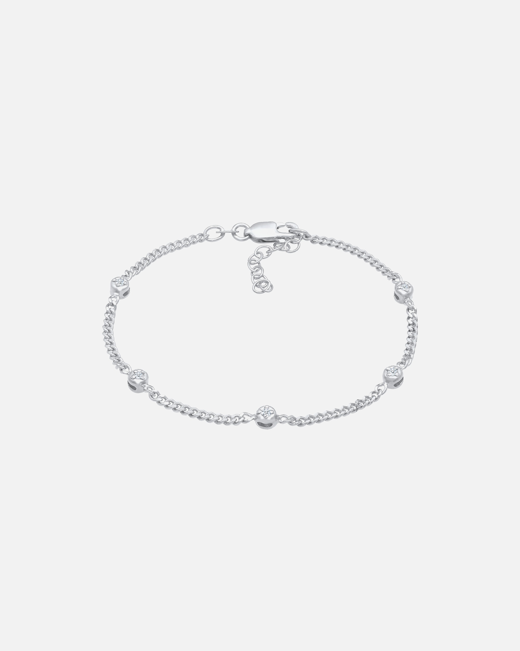 Elli DIAMONDS Femme Elegant Classic Ajustable avec Diamant (0.075 ct.) en Argent Sterling 925