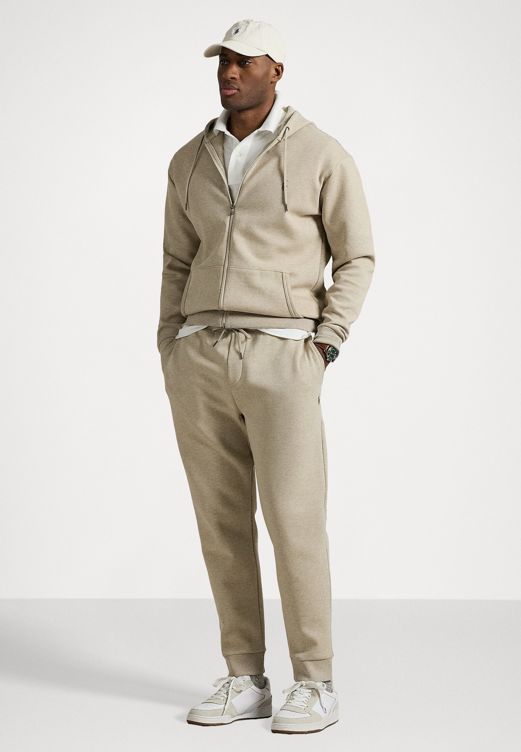 Polo Ralph Lauren Jogginghose in großen Größen (Doppelstrick) – Trainingshose – Toskana-Beige-Melange