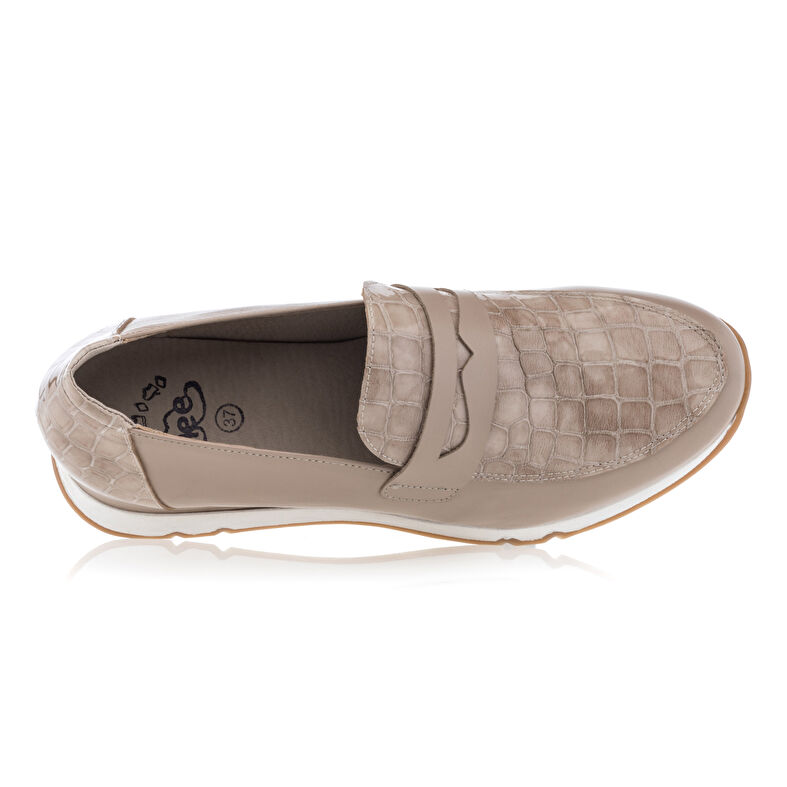 Beige Damen-Loafer/Bootsschuhe