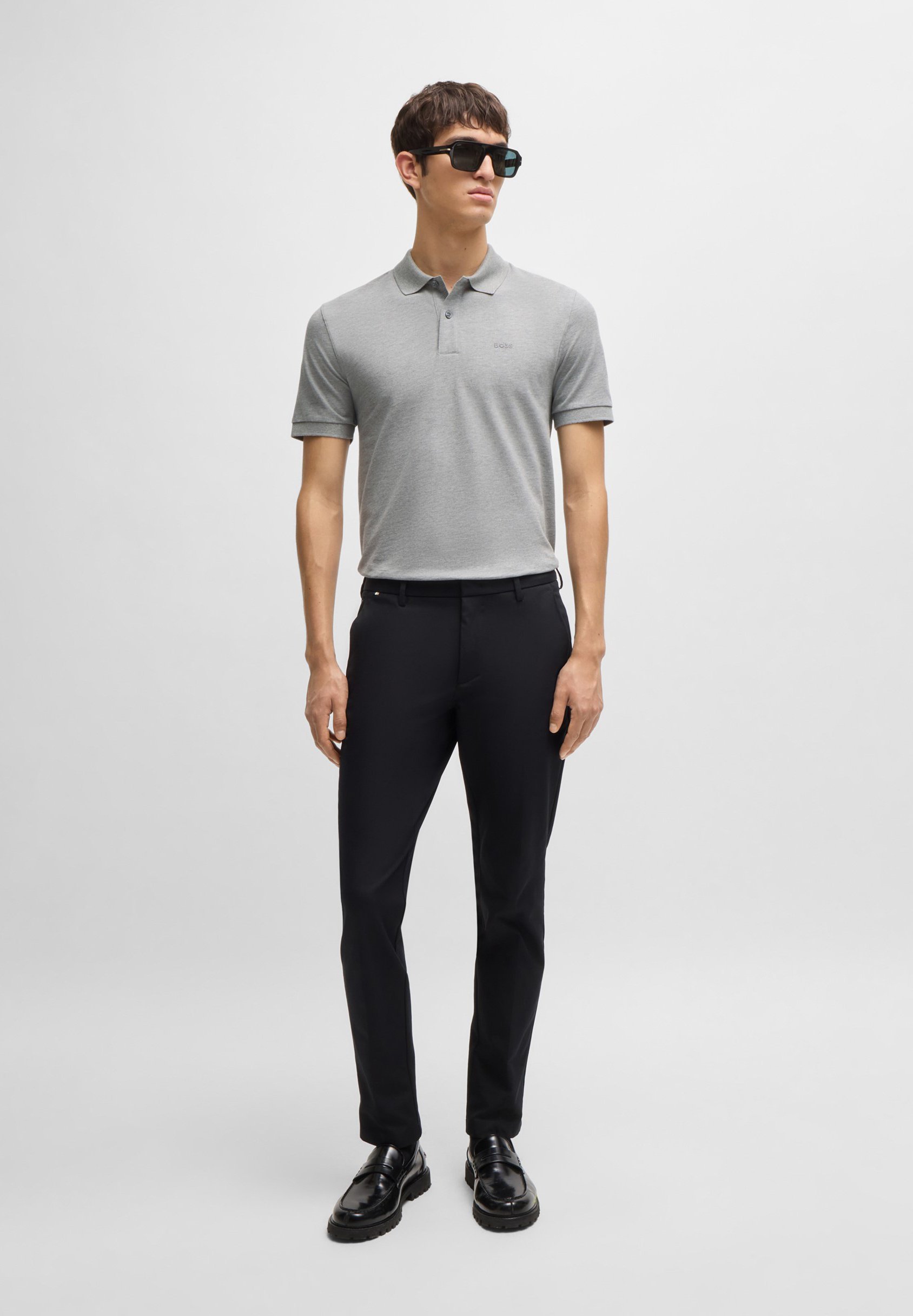 BOSS PALLAS - Poloshirt - silber