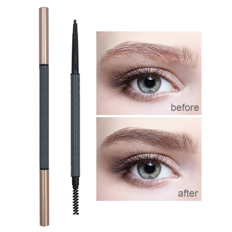 Lápis de sobrancelha triangular ultrafino automático com pincel para maquiagem de sobrancelhas, ideal para mulheres. Maquiagem e cosméticos para sobrancelhas.