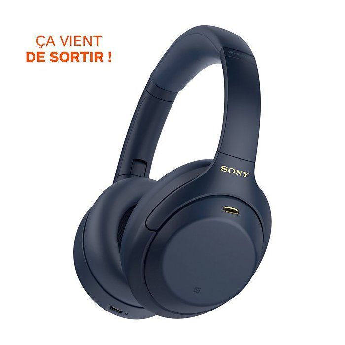 Auriculares Bluetooth - SONY - WH-1000XM4 - Cancelación activa de ruido - 30 horas de duración de la batería - Azul