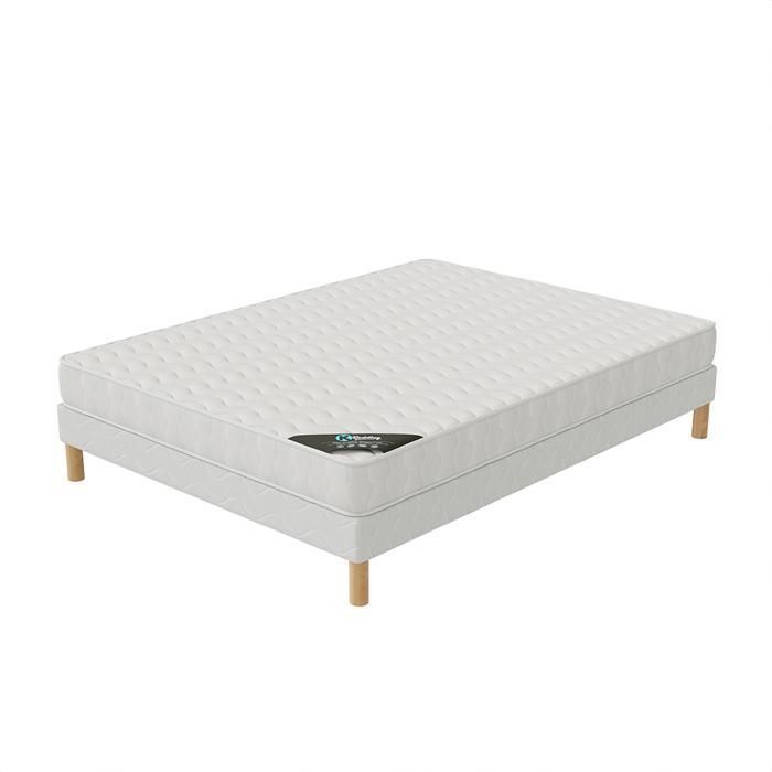 Conjunto COMFORT: Base de cama + colchón 140x190 cm | Altura 15 cm | Espuma de poliuretano | 4 patas | Equilibrado