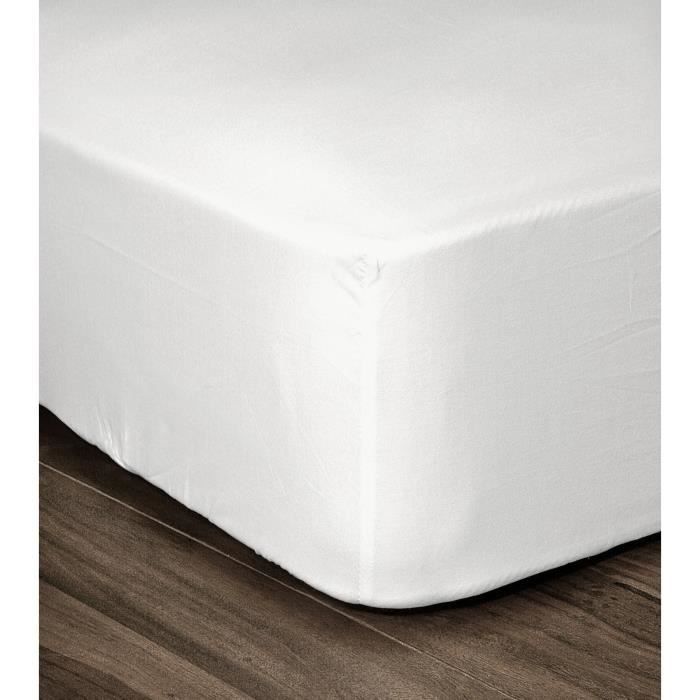 LOVELY HOME Lenzuolo con angoli elasticizzati 100% cotone 160x200x30 cm Bianco