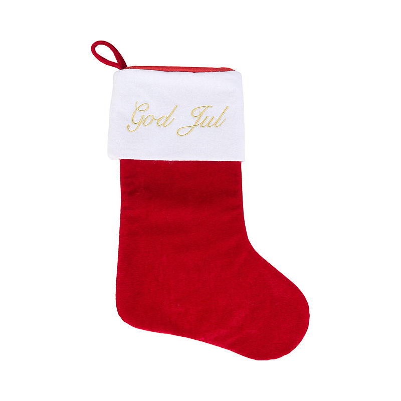 Hjem Julestrømpe velour