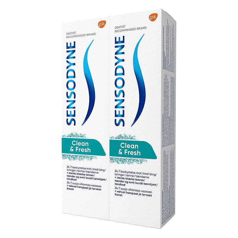 Sensodyne Tandpasta 2x75 ml Schoon & Fris Sensodyne