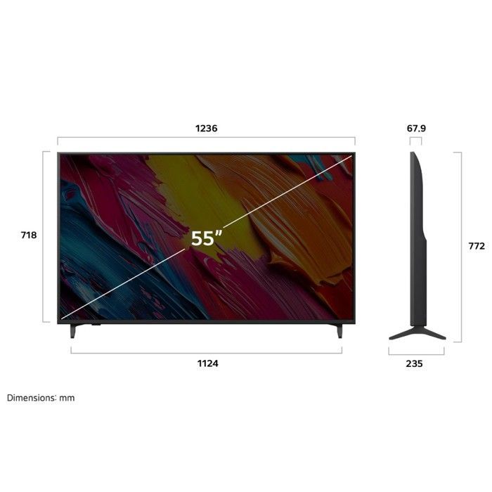 Televisor QLED LG 55QNED70A de 55 pulgadas, 4K UHD, Smart TV y 3 puertos HDMI 2.0.