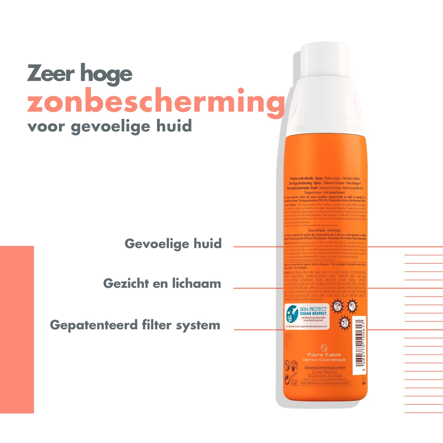 „Avène“ saulės purškiklis su SPF 50+ apsauga nuo saulės, 200 ml
