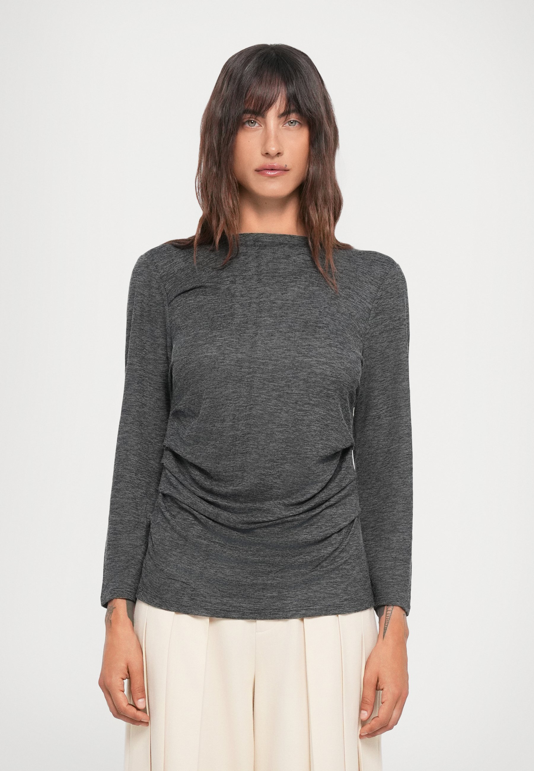 Proenza Schouler White Label BLYTHE - Haut à manches longues - gris anthracite chiné