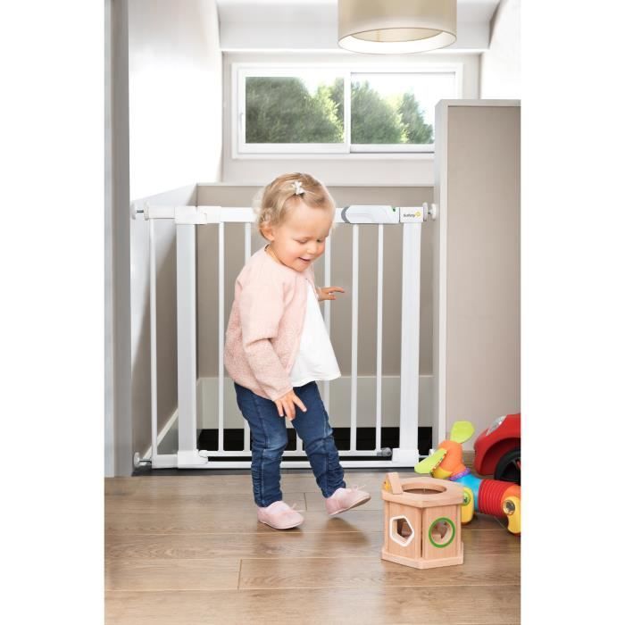 Flat Step Safety Gate - SAFETY 1ST - White - Metal - 73-80 cm - Pressure mounted without screws or drilling, flat floor bar