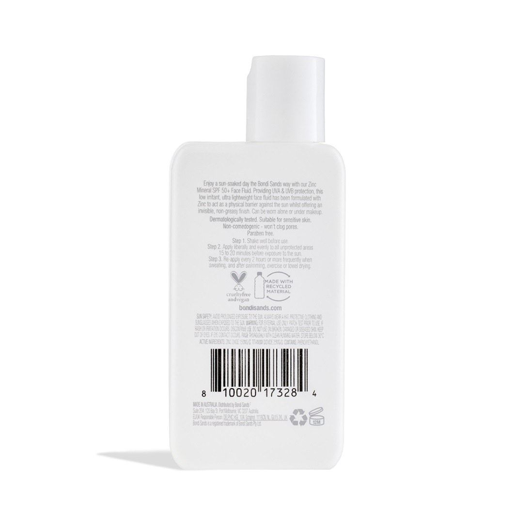 Bondi Sands saules aizsargkrēms, sejas fluīds ar cinka minerāliem, SPF 50 – 50 ml