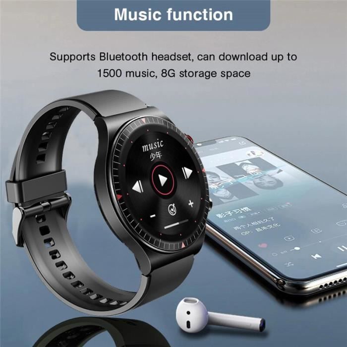 Relógio inteligente RUMOCOVO para homens, reprodutor de música, Bluetooth, chamadas, compatível com Android e iOS, branco prateado.