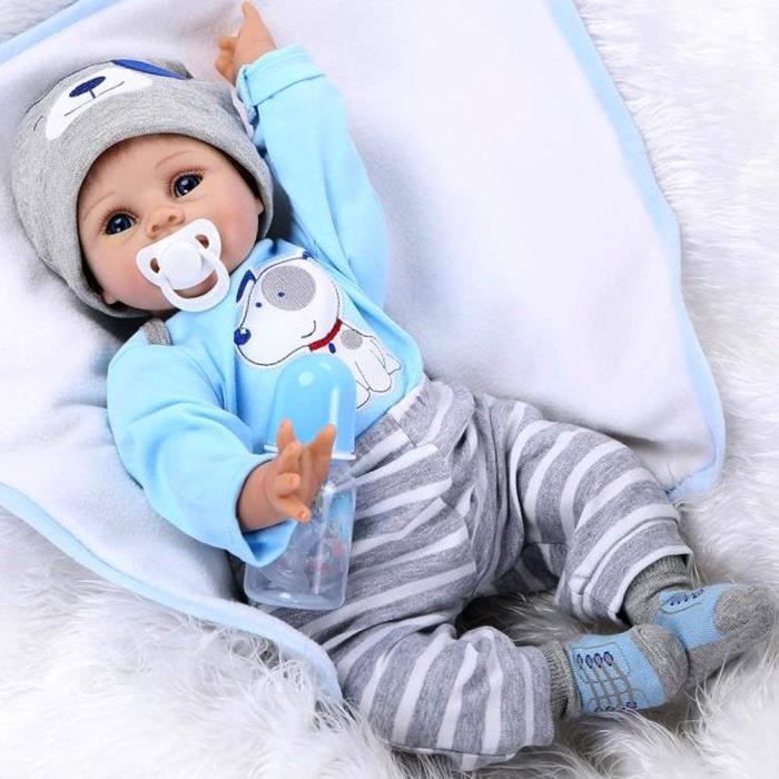 Bebê Reborn Realista - Silicone Macio - Olhos Abertos - Presente para Menino ou Menina J 2154