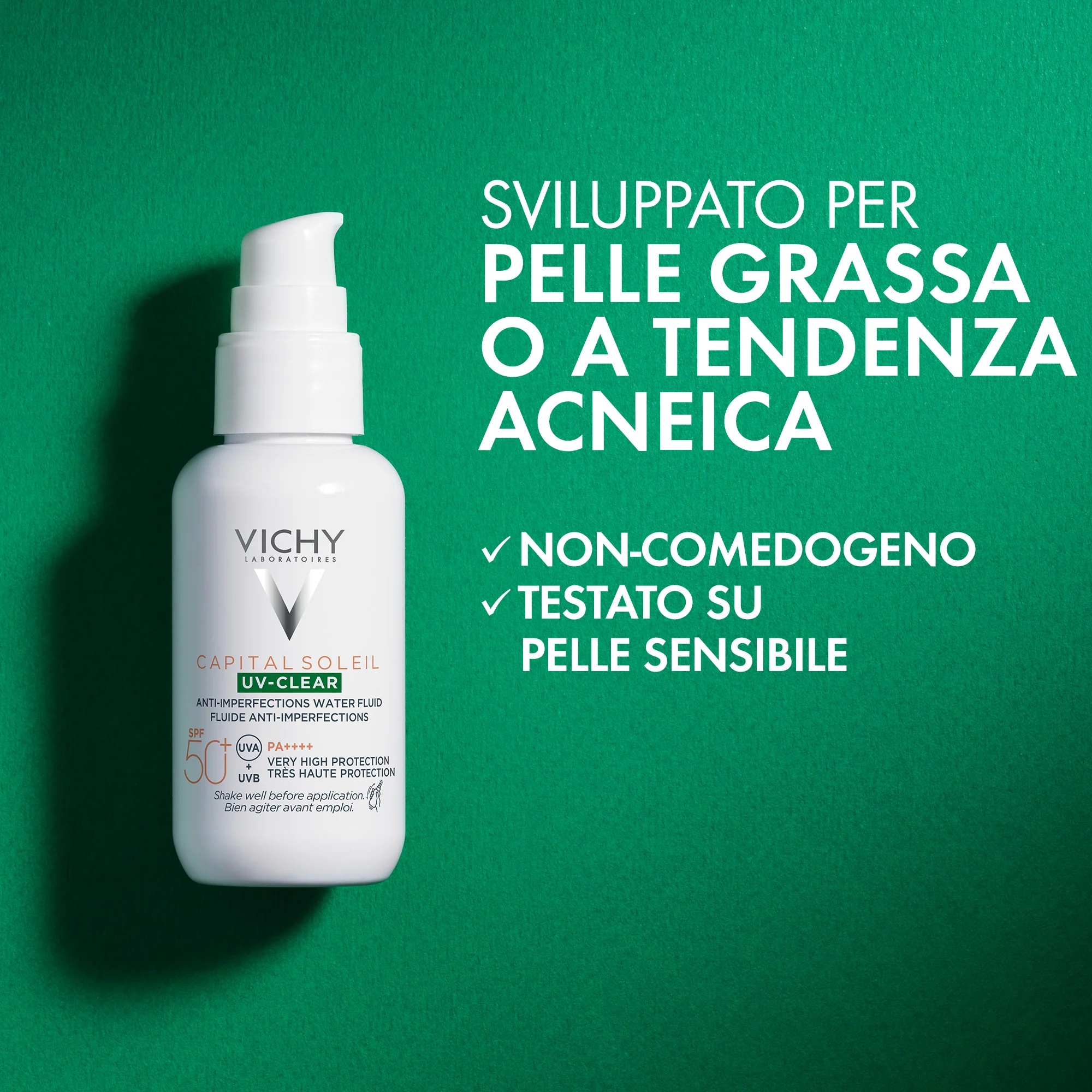 VICHY Vichy Capital Soleil UV Clear FPS 50+ Fluido contra imperfeições da pele 40 ml