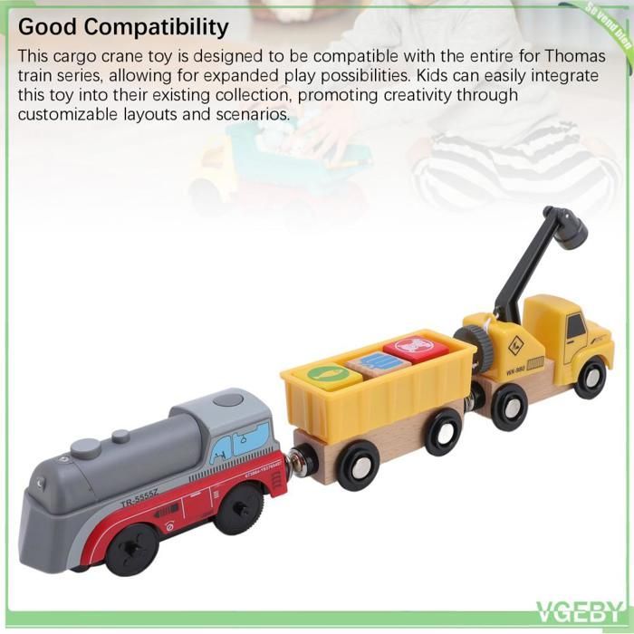 Vagoni merci con gru, set di costruzioni ferroviarie elettriche per bambini piccoli