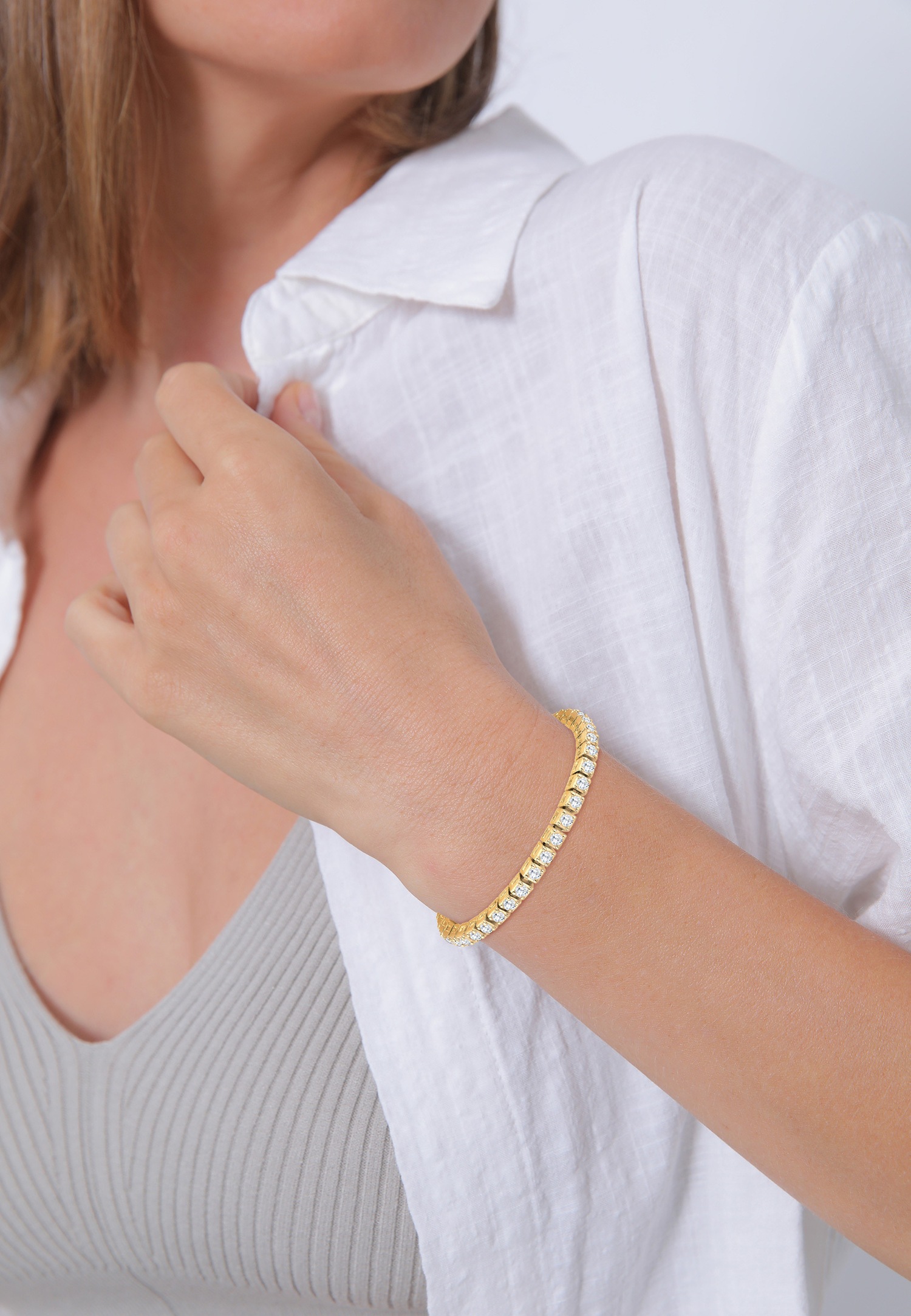 Elli PREMIUM Femmes avec zirconium dans le bracelet de tennis tendance en argent sterling 925