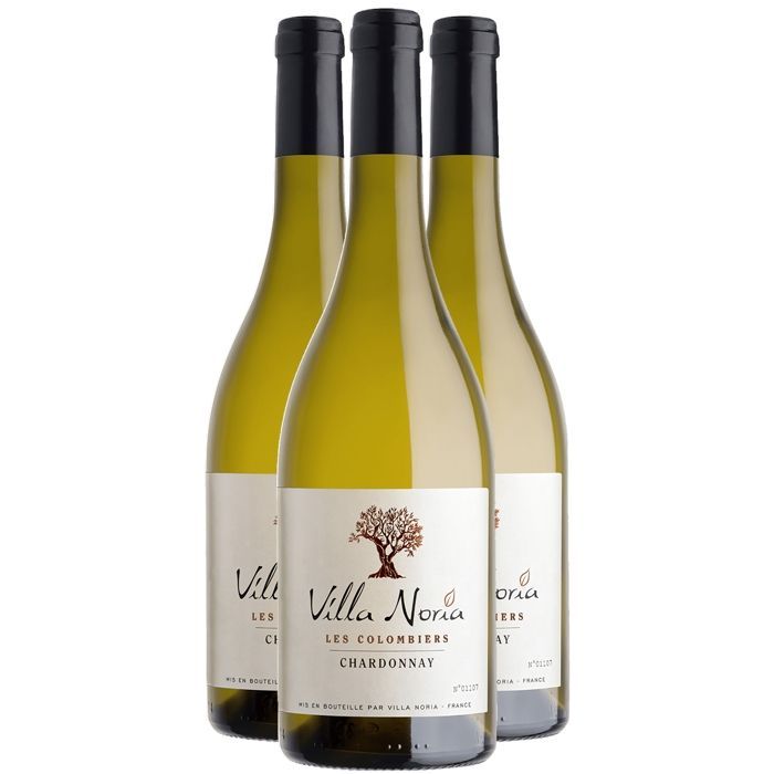 Villa Noria Pays d'Oc Les Colombiers Chardonnay – Weißwein aus Languedoc-Roussillon (3x75cl) Bio
