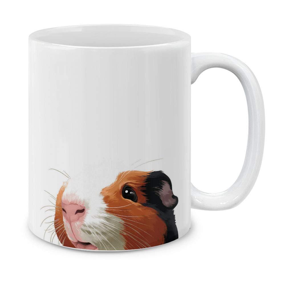 Tazza da 325 ml con motivo porcellino d'India e cucchiaino per mescolare. Divertente animale domestico, porcellino d'India pazzo, signora, uomo.