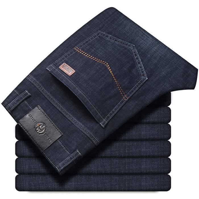 Pantalones vaqueros para hombre - FONDUPIN - Corte recto ajustado elástico - Negro