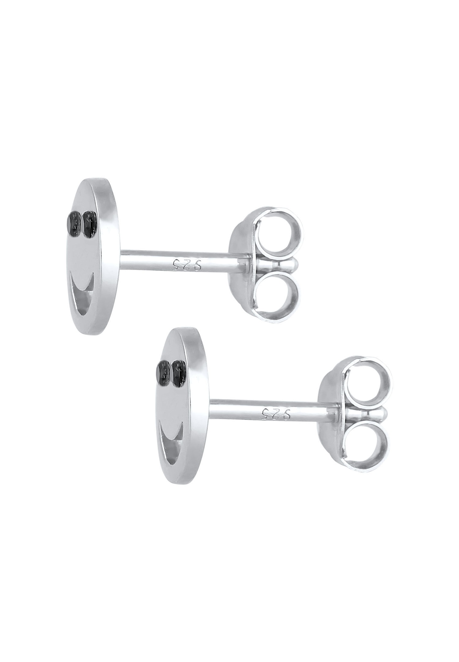 Elli dames clou d'oreille Face avec Smiling face avec pierres en zircone cubique en argent sterling 925