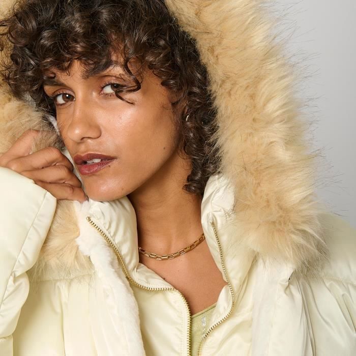 Chaqueta acolchada blanca para mujer SHIME - KAPORAL - Corte regular - Cuello alto - Piel sintética