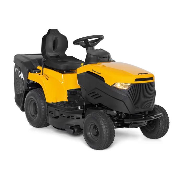 Cortacésped autopropulsado de gasolina STIGA ESTATE 384 M, motor de 352 cm, ancho de corte de 84 cm, para jardines de hasta 3000 m2, bolsa recolectora de 200 l.