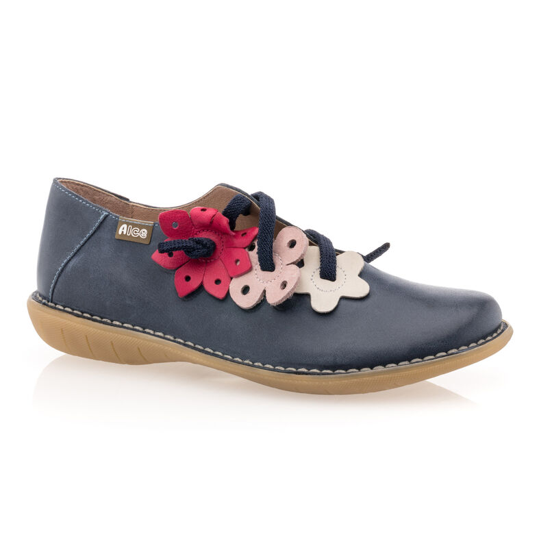 Zapatos de mujer azules con cordones / Zapatos Derby