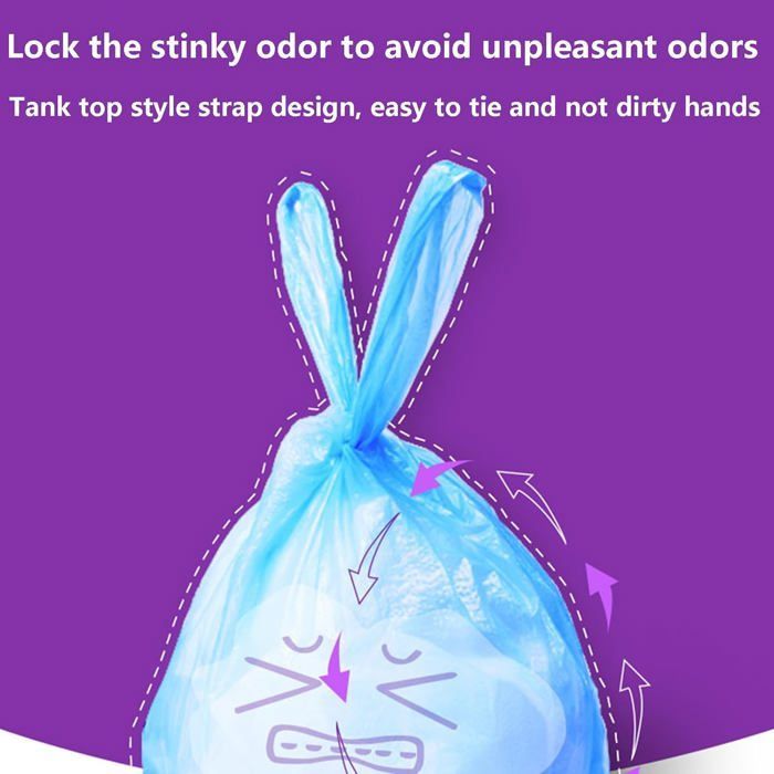 Bolsas desechables para pañales con asa, bolsas desechables para pañales de bebé, bolsas para desechos de mascotas, 90 unidades