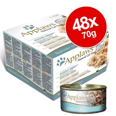 Hrană mixtă Applaws pentru pisici adulte, în supă, 48 x 70 g