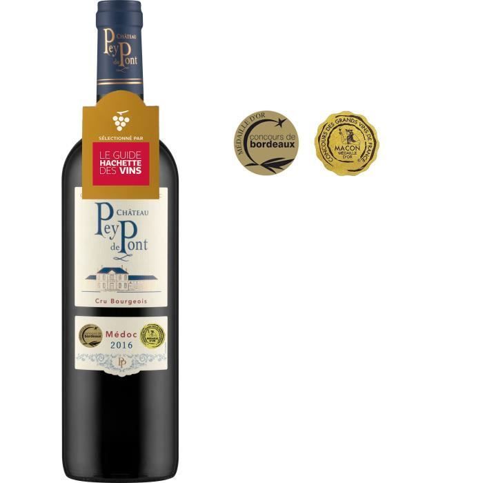 4 achetées + 2 gratuites - Château Pey de Pont 2016 Médoc Cru Bourgeois - Vin rouge de Bordeaux