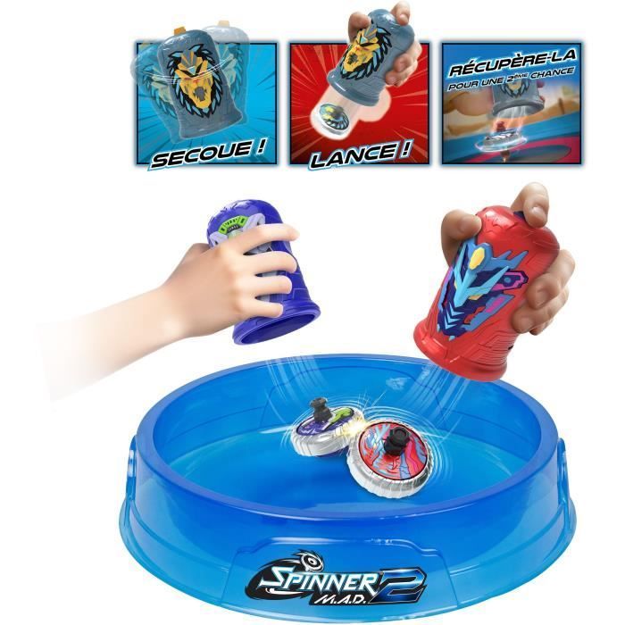 Party game - SILVERLIT - SPINNER MAD 2 - 2 spinning tops - 1 arena - Ages 5+