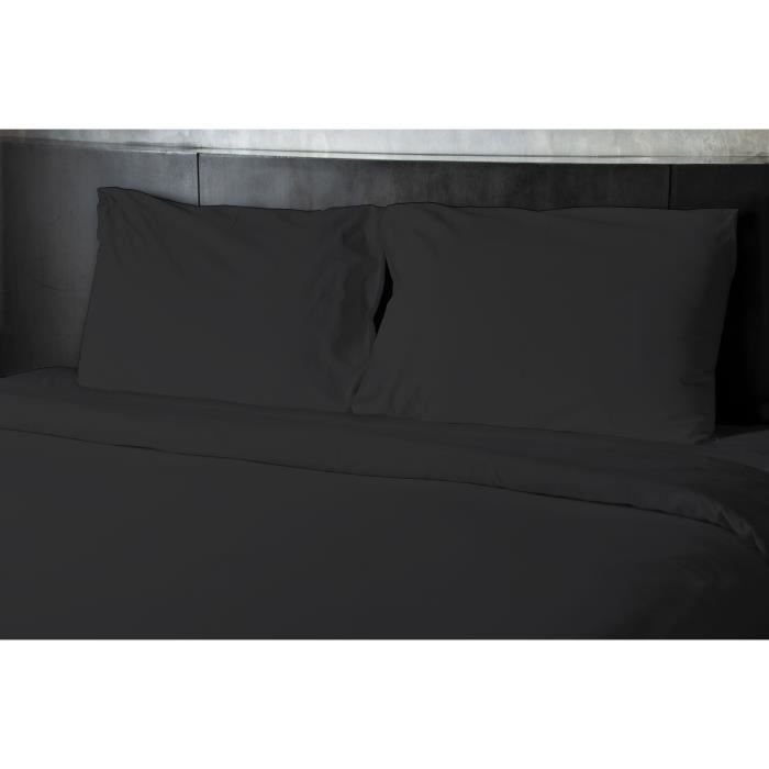 Sábana plana - HOME LINGE PASSION - HP72094 - microfibra de 82 g - 180 x 290 cm - Negra