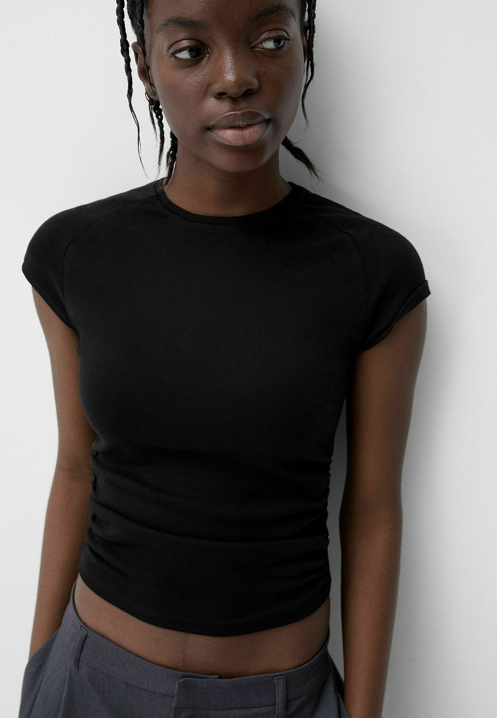 Lot de 2 t-shirts basiques à manches courtes Bershka - blancs