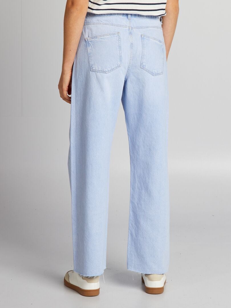 Calça jeans de cintura alta e pernas largas - AZUL