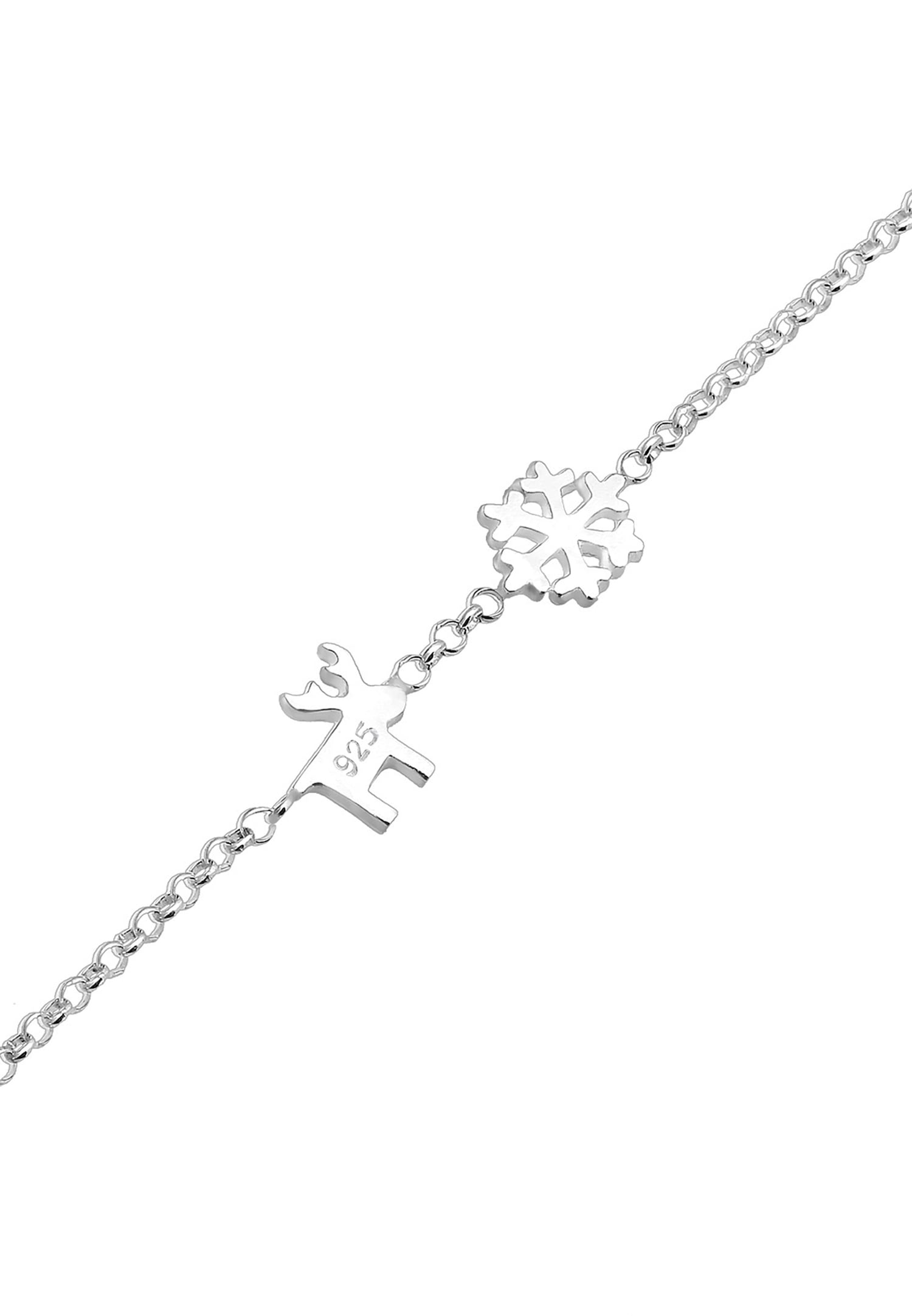 Elli Femme Pendentif de Renne Flocon de Neige en Argent Sterling 925
