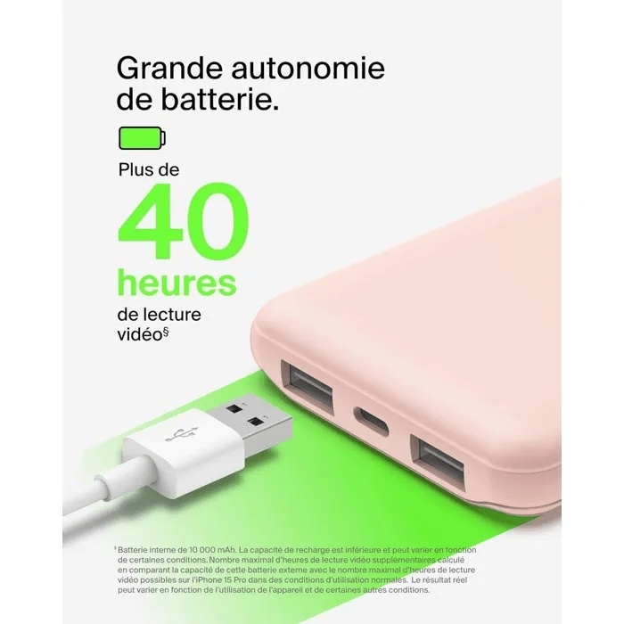 Batterie externe - BELKIN - 10 000 mAh - Rose