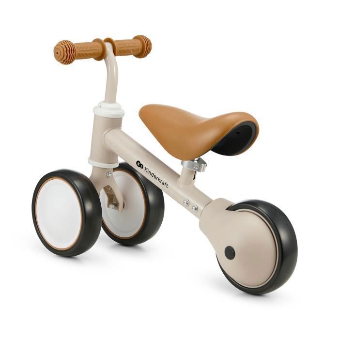 Kinderkraft CUTIE Baby Balance Bike, Mini Tricycle Lightweight 1.8 kg, Easy to Carry, Original Design, For Children From 1 Year Old, Beige