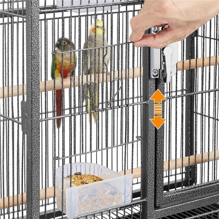 Jaula grande para pájaros Yaheetech con soporte con ruedas, jaula para loros, 65,5 x 42,5 x 136,5 cm