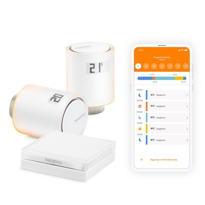 Kit de inicio para radiadores termostáticos inteligentes Wi-Fi Netatmo para calefacción central
