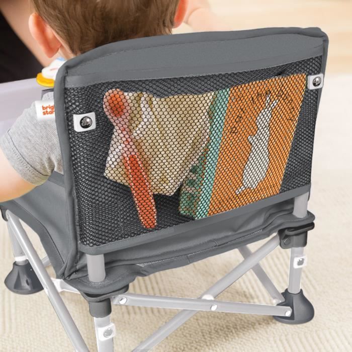 BRIGHT STARTS Rehausseur de chaise pliable, PoP N Sit, nomade, de voyage, Léger et facile à nettoyer, Sac de transport inclus