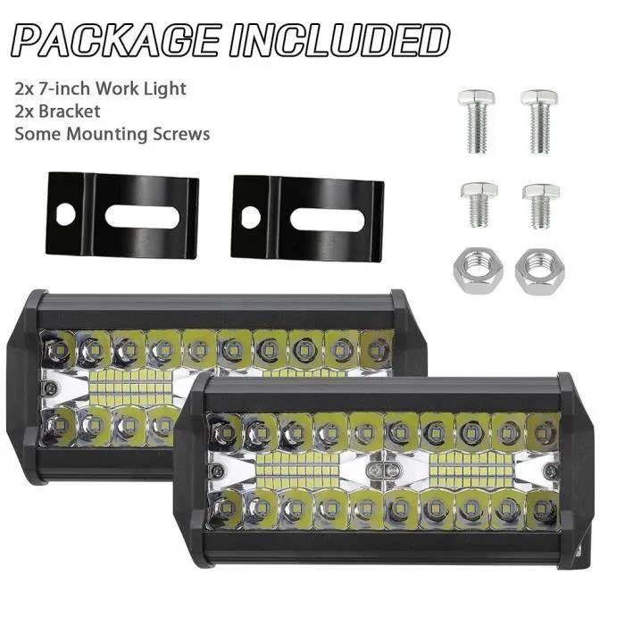 2 unidades de luces de trabajo LED cuadradas de 800 W, DC 9V-30V, para quads, camiones, barcos, tractores y vehículos todoterreno, resistentes al agua.