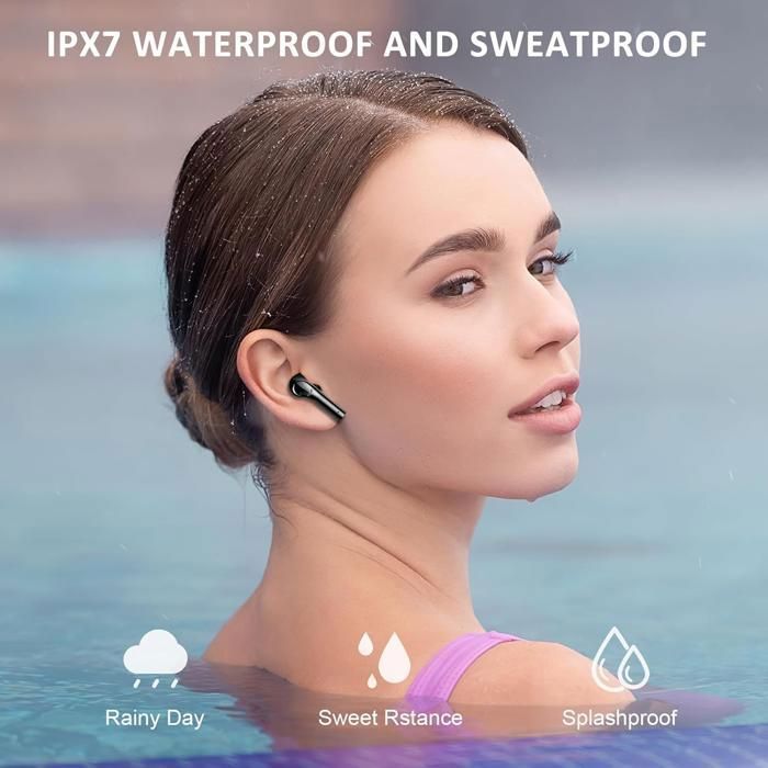 Auriculares inalámbricos con cancelación de ruido TOPESCT con ANC y ENC, Bluetooth 5.3, pantalla LED, resistencia al agua IP7, 35 horas de duración de la batería, sonido estéreo.