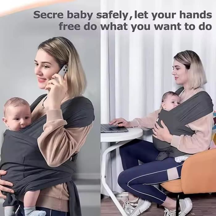 Portabebés tipo fular para recién nacidos y niños pequeños, portabebés unisex con anillas ajustables, ergonómico, cómodo y seguro.