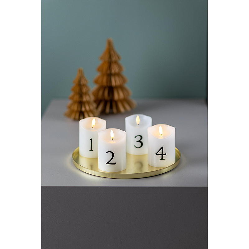 Vie Selected adventslys 4-pakning LED med tall og fjernkontroll