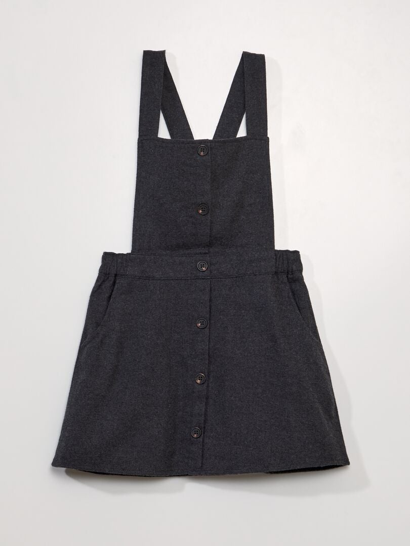 Vestido peto con efecto lana - GRIS