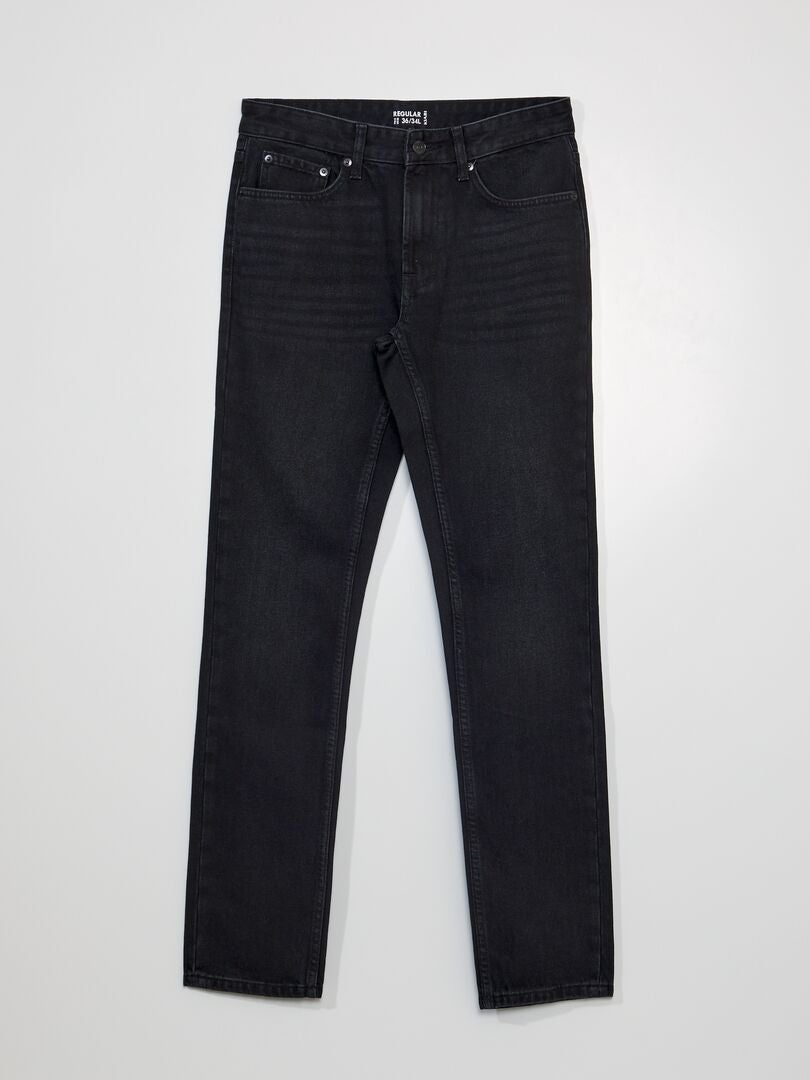 Calça jeans reta - tamanho 34 - cinza