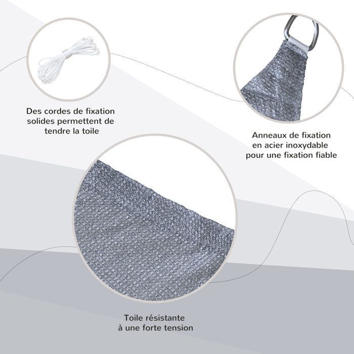 Outsunny - shade sail - HDPE - 600x400cm - Grey