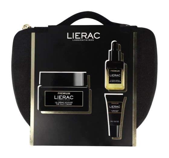 Lierac Premium zestaw kosmetyków do pielęgnacji twarzy krem 50 ml   serum 13 ml   krem pod oczy 5 ml   kosmetyczka